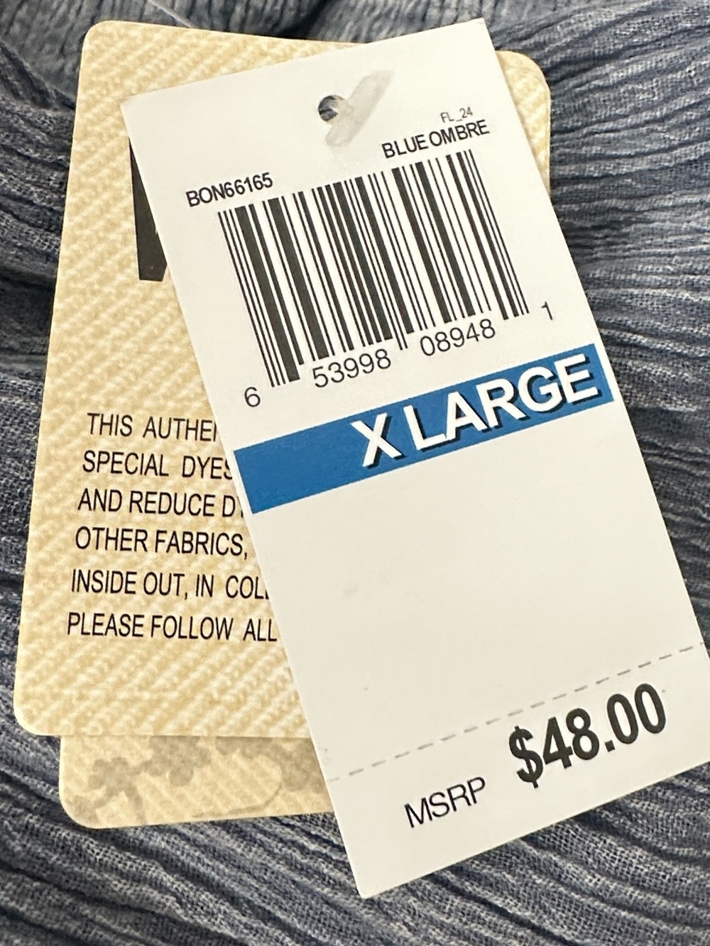 Studio West Apparel Boho Blue Ombré Tiered Maxi Skirt Crochet Lace Size XL NWT - Picture 4 of 6